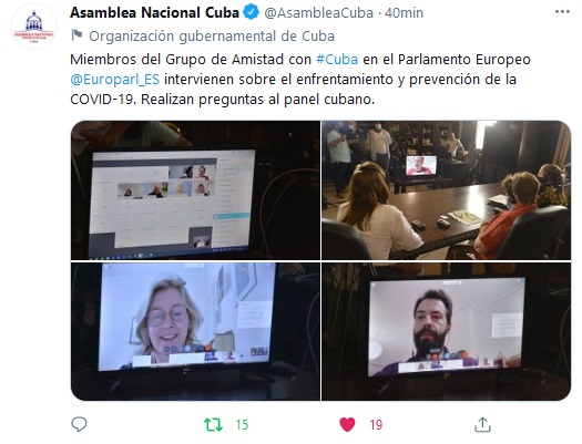 Intercambian diputados cubanos y del Parlamento Europeo sobre enfrentamiento a la COVID-19