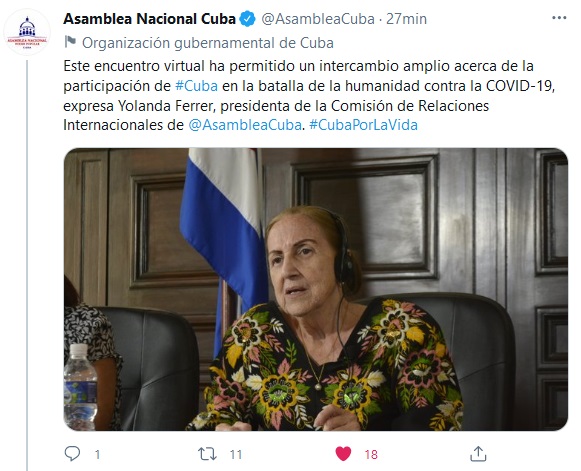 Intercambian diputados cubanos y del Parlamento Europeo sobre enfrentamiento a la COVID-19 Intercambian diputados cubanos y del Parlamento Europeo sobre enfrentamiento a la COVID-19