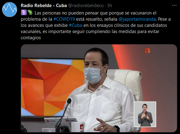 Reitera ministro de Salud complejidad epidemiológica relacionada con la COVID-19 en Cuba Reitera ministro de Salud complejidad epidemiológica relacionada con la COVID-19 en Cuba