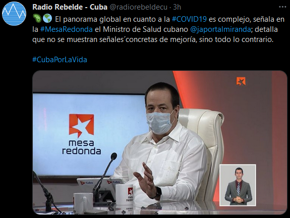 Reitera ministro de Salud complejidad epidemiológica relacionada con la COVID-19 en Cuba Reitera ministro de Salud complejidad epidemiológica relacionada con la COVID-19 en Cuba