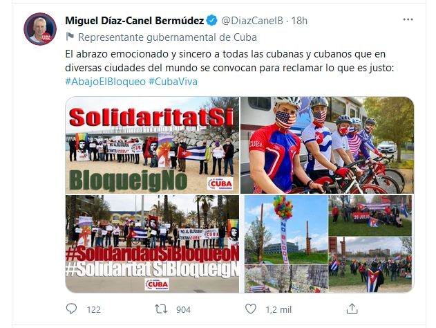 Díaz-Canel califica de emocionante jornada mundial de solidaridad por Cuba