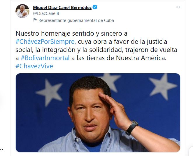 Presidente cubano rinde homenaje a comandante Hugo Chávez