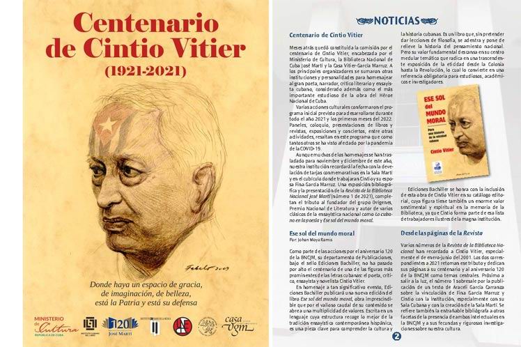 Jornada por el Día de la Cultura Cubana: el homenaje a Cintio Vitier (+Audio)