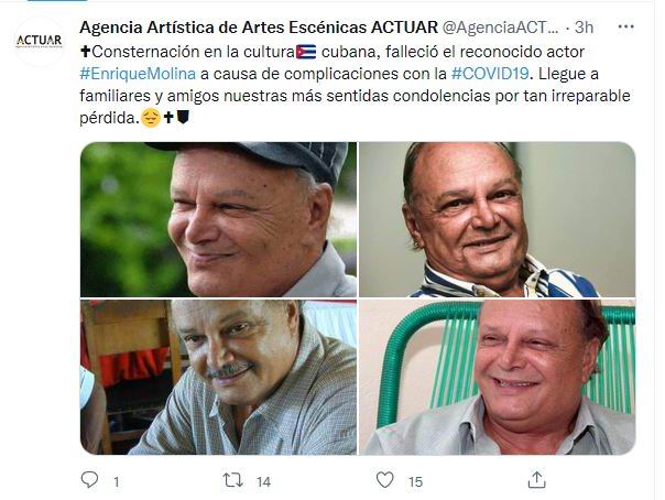 Falleció en La Habana el reconocido actor cubano Enrique Molina