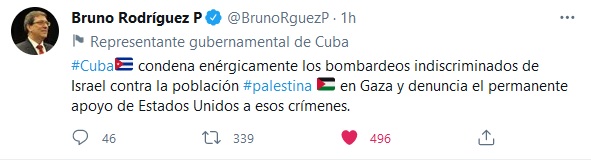 Condena Canciller cubano bombardeos de Israel sobre el pueblo palestino