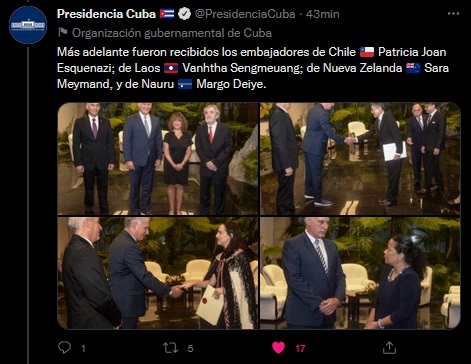 Recibe Díaz-Canel a nuevos embajadores acreditados en Cuba