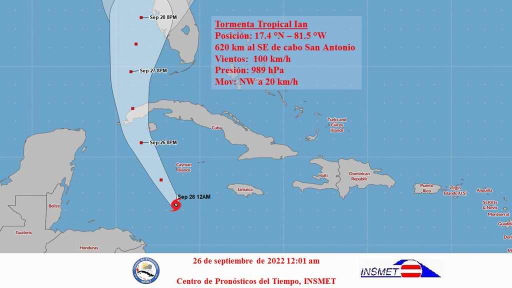Aviso de ciclón tropical No. 11: Ian se intensifica sobre el mar Caribe occidental