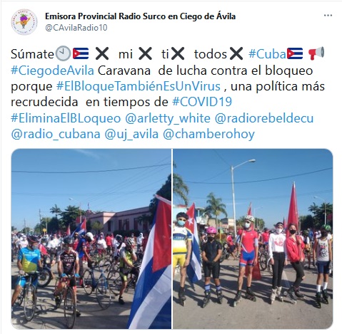 Cienfuegos y Ciego de Ávila en caravana contra el Bloqueo Cienfuegos y Ciego de Ávila en caravana contra el Bloqueo