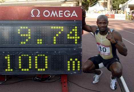 Asafa Powell. Record 9.74