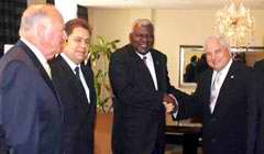 El presidente electo de Panam&aacute;, Ricardo Martinelli, recibi&oacute; este mi&eacute;rcoles al vicepresidente del Consejo de Estado, Esteban Lazo