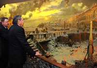 Ra&uacute;l Castro en el Museo Central de la Gran Guerra Patria, en Mosc&uacute;