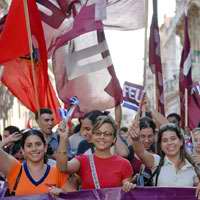 Marcha estudiantil en homenaje al fusilamiento de los estudiantes de medicina