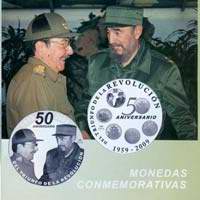 Presentan monedas por los 50 años de la Revolución