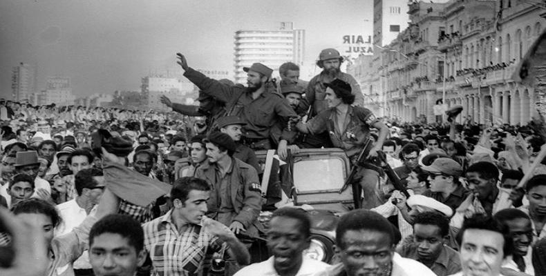 Entrada triunfal del Ejército Rebelde en La Habana, con el comandante Fidel Castro Ruz al frente.