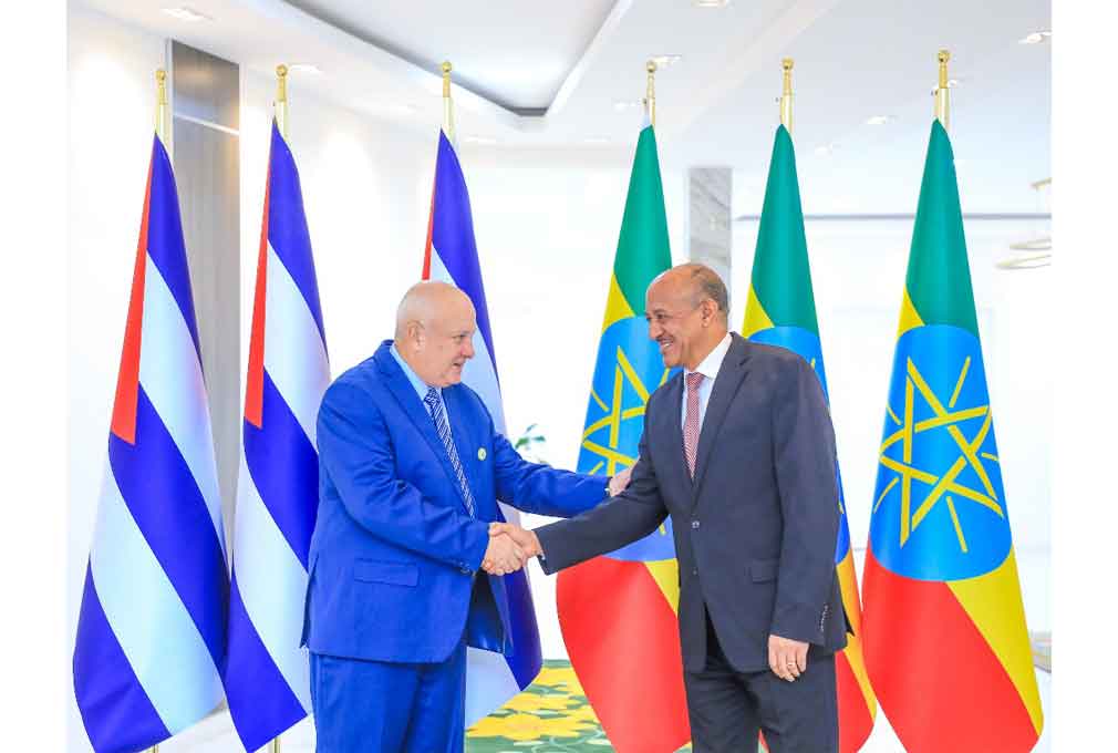 El viceprimer ministro de Etiopía, Temesgen Tiruneh, recibió hoy a su homólogo de Cuba, Jorge Luis Tapia