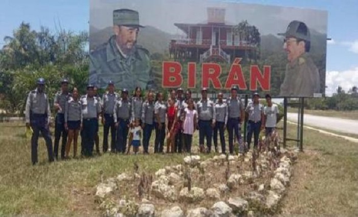 Combatientes del MININT rinden homenaje a Fidel