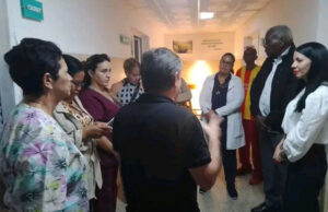 Esteban Lazo Hernández, presidente de la Asamblea Nacional del Poder Popular (ANPP) y del Consejo de Estado, visitó hoy el Hospital Provincial Clínico Quirúrgico Docente Faustino Pérez, en Matanzas.