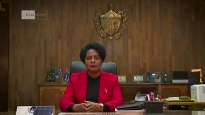 ministra presidenta del Banco Central de Cuba, Juana Lilia Delgado Portal