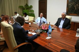 Intercambia Díaz-Canel con delegación del Comité de Palestina de la ONU