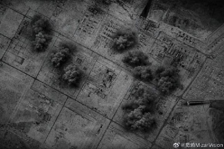 Primera imagen satelital del ataque con misiles de Irán