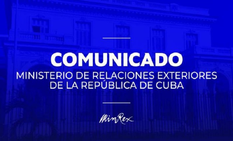 Comunicado del Miniserio de Relaciones Exteriores de Cuba