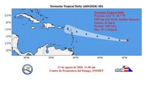 Se forma la tormenta tropical Dolly en el Atlántico central tropical