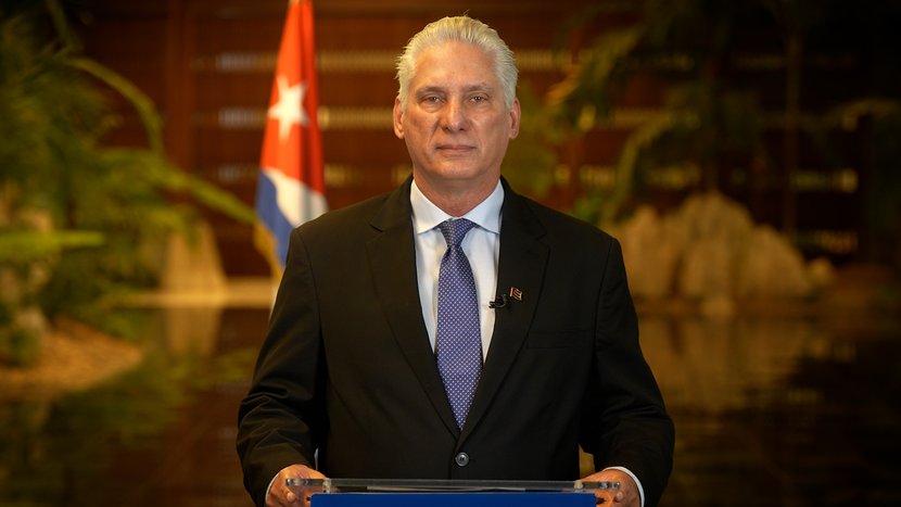 Presidente cubano Miguel Díaz-Canel Bermúdez al Foro Mundial de la Alimentación